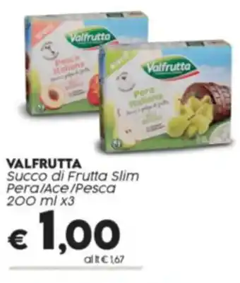 Crai VALFRUTTA Succo di Frutta Slim Pera/Ace/Pesca 200 ml x3 offerta