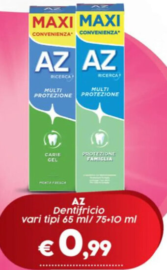 Crai AZ Dentifricio vari tipi 65 ml/ 75+10 ml offerta