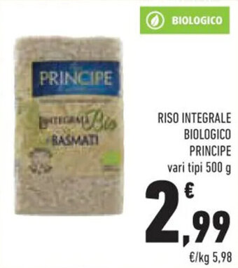 Conad Superstore RISO INTEGRALE BIOLOGICO PRINCIPE vari tipi 500 g offerta