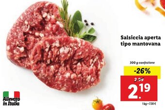 Lidl Salsiccia aperta tipo mantovana 300 g confezione offerta