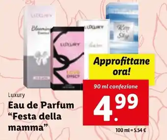 Luxury Eau de Parfum "Festa della mamma" 90 ml confezione