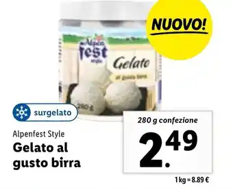 Lidl Gelato al gusto birra 280 g confeGelato offerta
