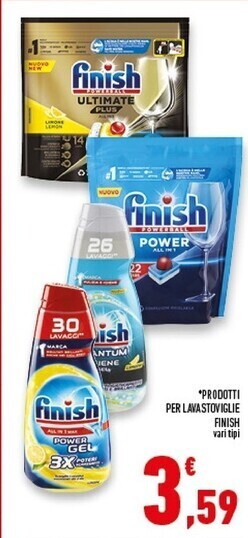 Conad Superstore Finish prodotti per lavastoviglie offerta