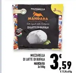 Conad Superstore Mandara mozzarella di latte di bufala offerta