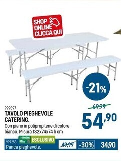 Cfadda Tavolo pieghevole catering offerta