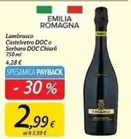 Carrefour Market Chiarli lambrusco castelvetro doc o sorbara doc offerta