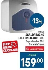 Ariston scaldabagno elettrico sopra lavello
