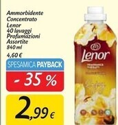 Carrefour Market Lenor ammorbidente concentrato 40 lavaggi profumazioni assortite offerta