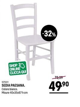 Cfadda Sedia paesana. offerta