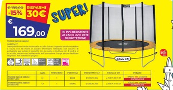 Toys Center Sun & sport - trampolino 244 cm offerta