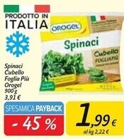 Carrefour Market Orogel spinaci cubello foglia piu offerta