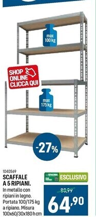 Cfadda Scaffale a 5 ripiani offerta