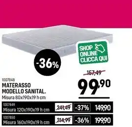 Cfadda Materasso modello sanital. offerta