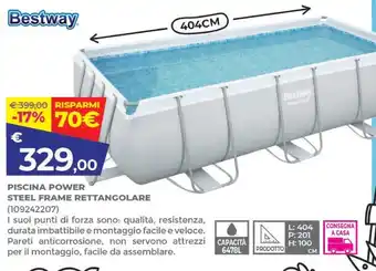 Bestway piscina power steel frame rettangolare