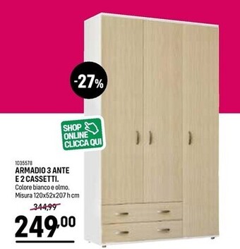 Cfadda Armadio 3 ante e 2 cassetti. offerta