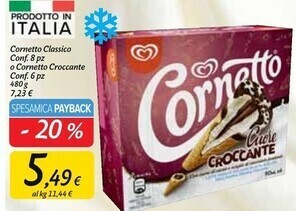Carrefour Market Algida cornetto classico offerta