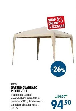 Cfadda Gazebo quadrato pieghevole offerta