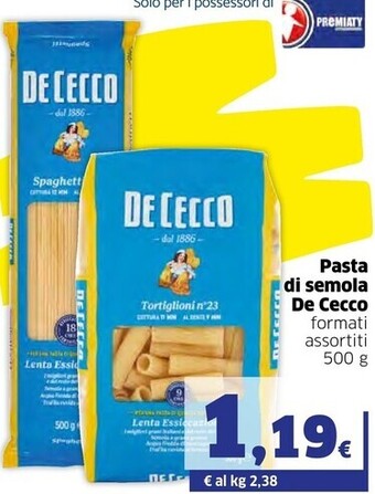 Ok Sigma De cecco pasta di semola offerta