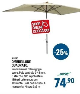 Cfadda Ombrellone quadrato offerta