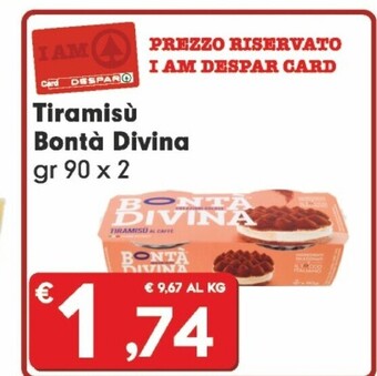 Despar Bontà divina tiramisu offerta
