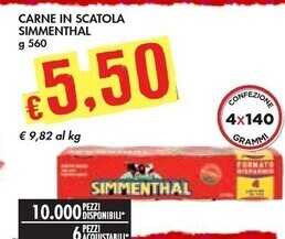 Bennet Simmenthal carne in scatola offerta
