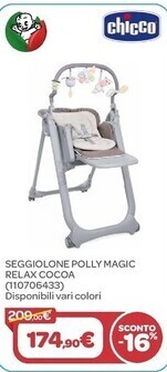 Bimbo Store Chicco seggiolone polly magic relax cocoa offerta