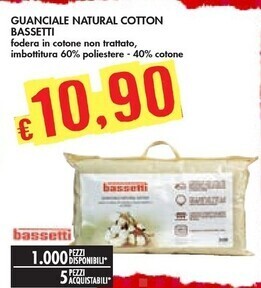Bennet Bassetti guanciale natural cotton offerta