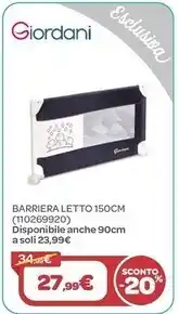 Bimbo Store Giordani barriera letto 150 cm offerta
