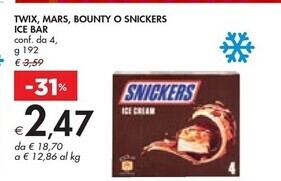 Bennet Twix mars, bounty o snickers ice bar offerta
