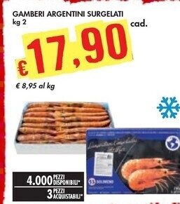 Bennet Gamberi argentini surgelati offerta