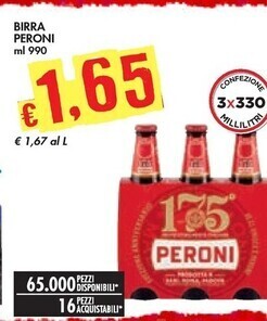Bennet Peroni birra offerta
