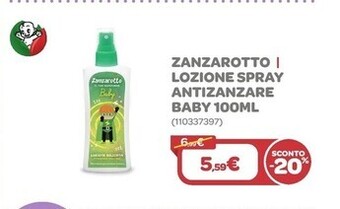 Zanzarotto lozione spray antizanzare baby 100ml