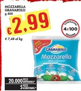 Bennet Granarolo mozzarella offerta