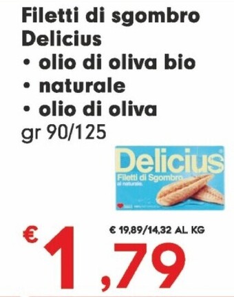 Despar Delicius filetti di sgombro olio di oliva bio offerta