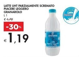 Bennet Granarolo latte uht parzialmente scremato piacere leggero offerta