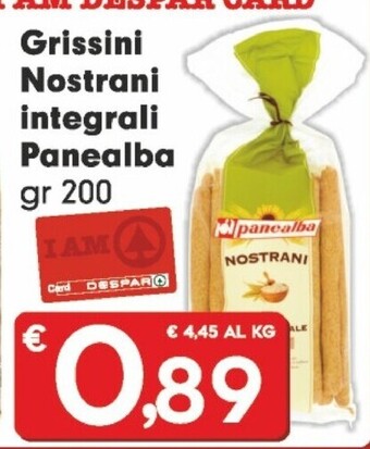 Despar Panealba grissini nostrani integrali offerta