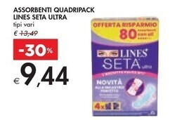 Bennet Lines assorbenti quadripack seta ultra offerta