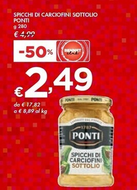 Bennet Ponti spicchi di carciofini sottolio offerta