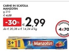 Bennet Manzotin carne in scatola offerta