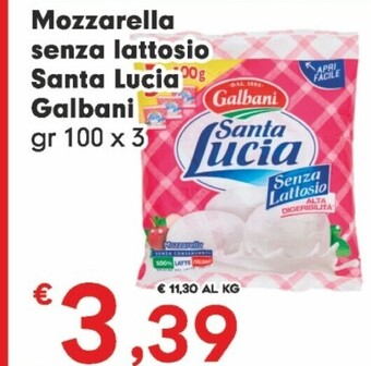Despar Galbani mozzarella senza lattosio santa lucia offerta