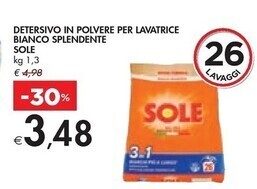 Bennet Sole detersivo in polvere per lavatrice bianco splendente offerta