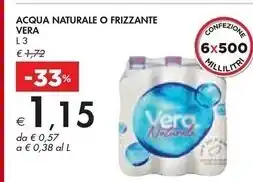 Bennet Vera acqua naturale o frizzante offerta