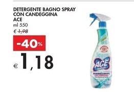 Bennet Ace detergente bagno spray con candeggina offerta