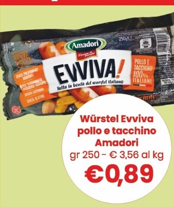 Despar Amadori wurstel evviva pollo e tacchino offerta