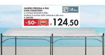 Bennet Casa collection gazebo pergola 6 pali offerta