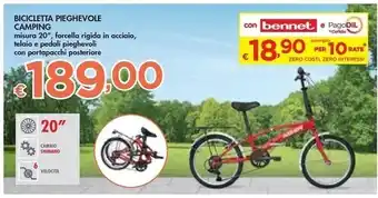 Bennet Bicicletta pieghevole camping offerta