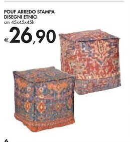 Bennet Pouf arredo stampa disegni etnici offerta