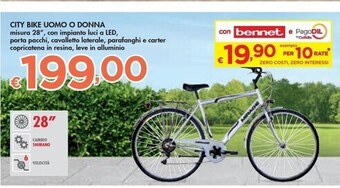 Bennet City bike uomo o donna offerta