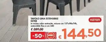 Bennet Keter tavolo lima estensibile offerta