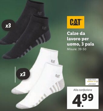 Lidl CAT Calze da lavoro per uomo, 3 paia offerta